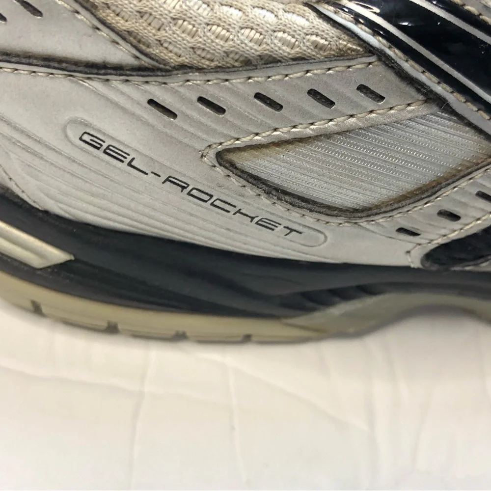 Asics Shoes Womens Size 8 Volleyball Gel Rocket 7 Athletic B257N Black Gray